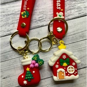 Christmas 3D House & Stocking Keychains